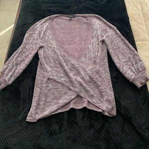 Express light burgundy cross front knit sweater